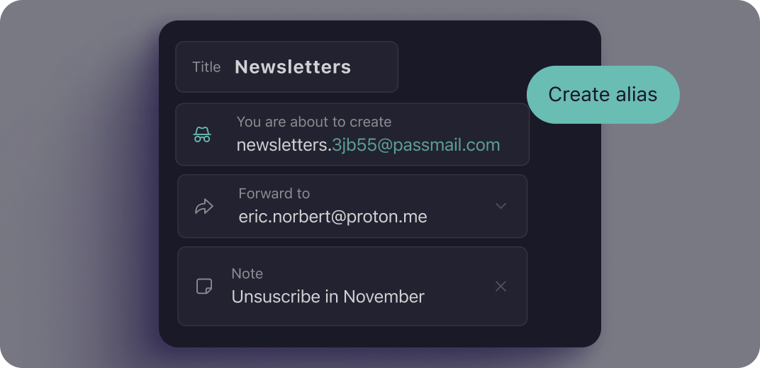 Hide-my-email alias